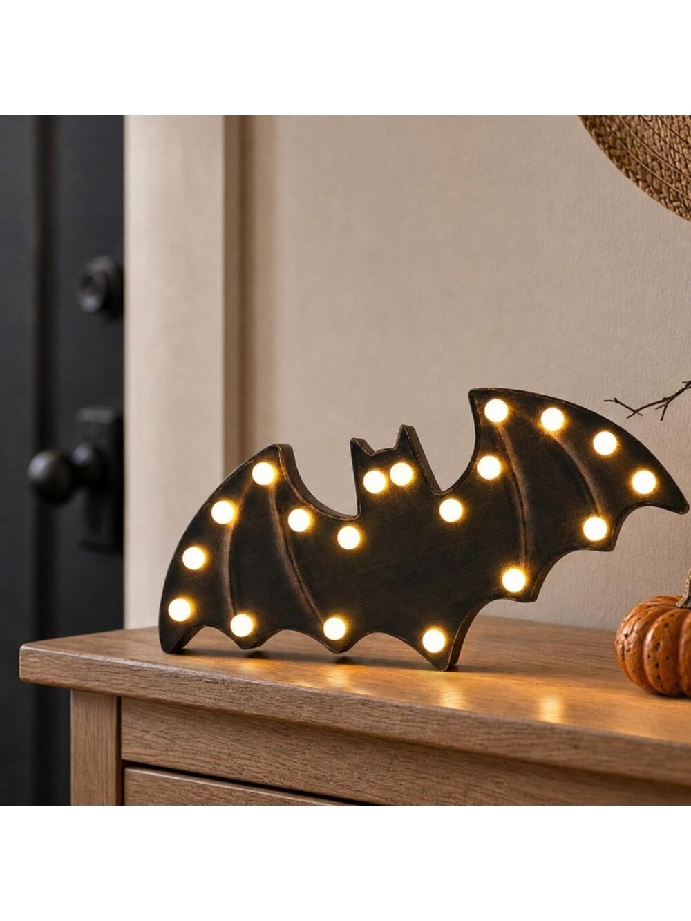 🎃Black Handmade Bat with Light Halloween Home Kitchen Party Decorations